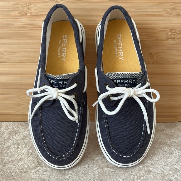 Brand New Sperry Top-Sider Hook & Loop Navy Nautical Boat Shoes Lace Up Loafers - Picture 2 of 16
